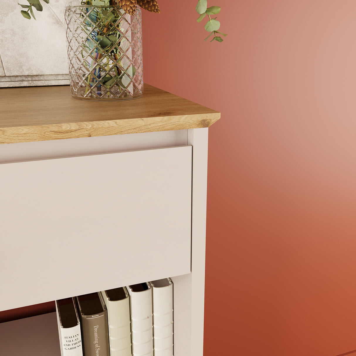 Bimossa F0020 Mono Console Table Light Grey - Oak