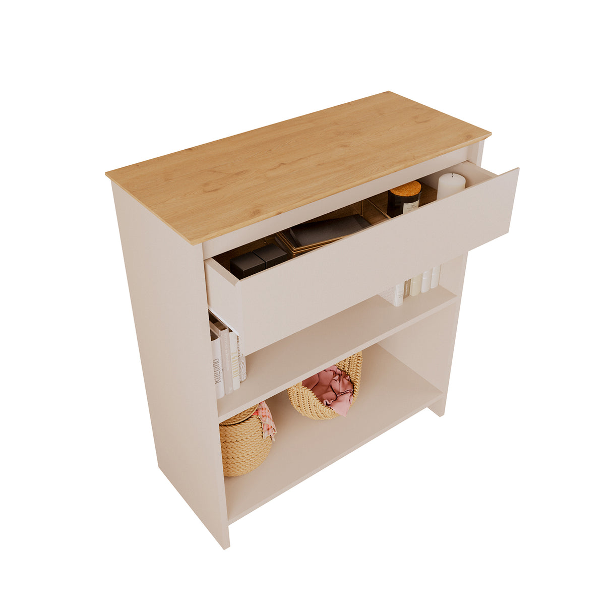 Bimossa F0020 Mono Console Table Light Grey - Oak