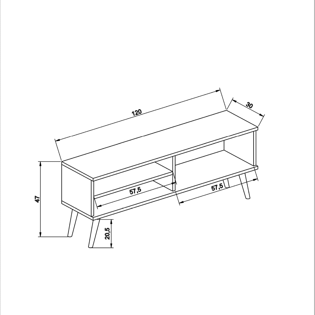 Bimossa B11 Lapis 120 cm Tv Stand