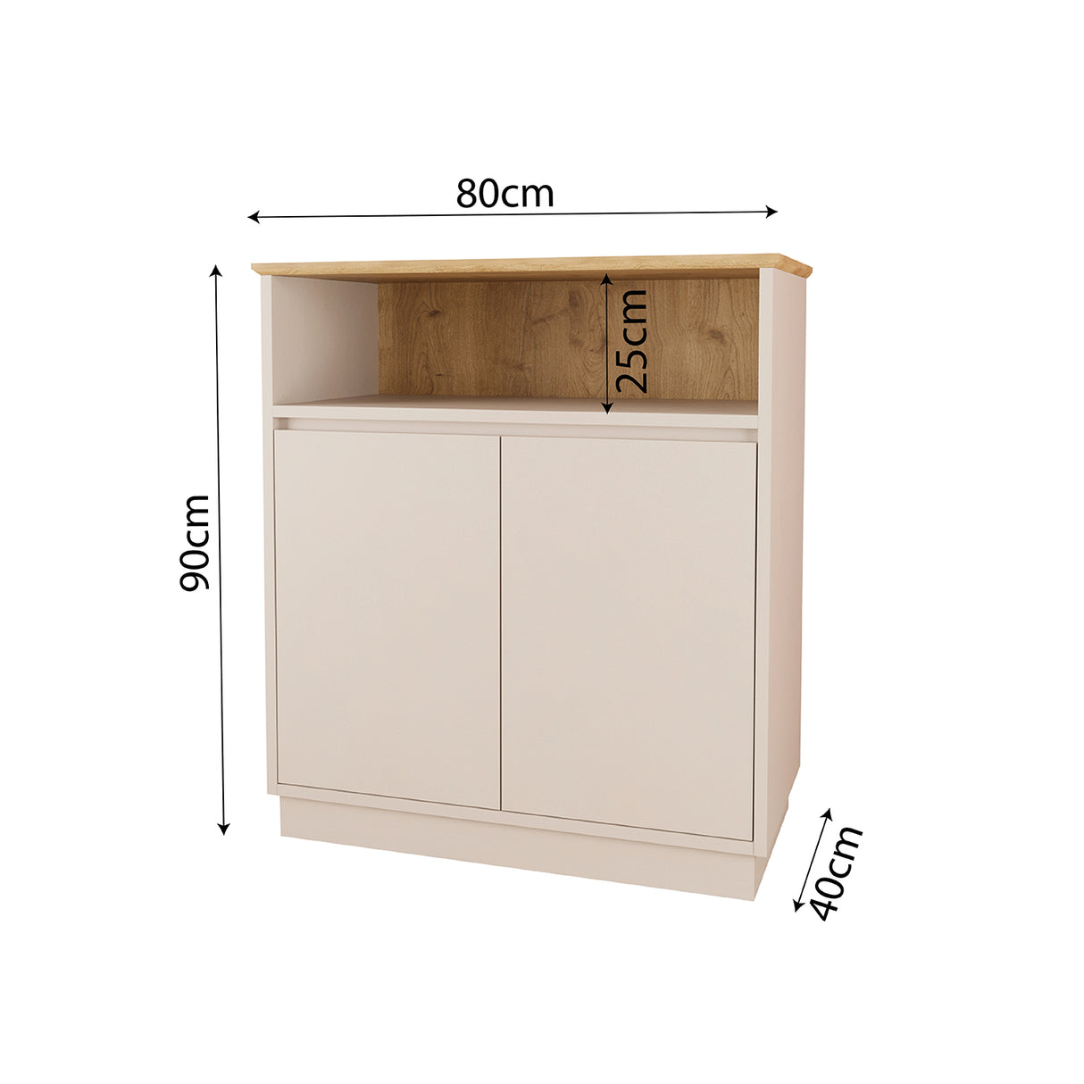 Bimossa Y0070 Mono Multi-Purpose Cabinet Oak-Light Grey