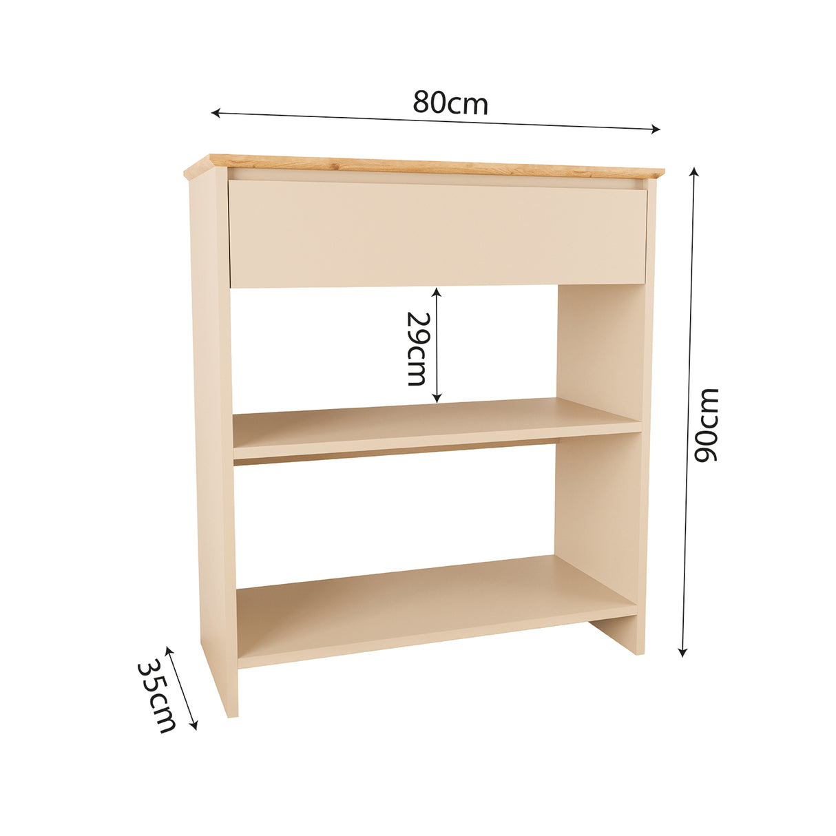 Bimossa F0020 Mono Console Table Light Grey - Oak