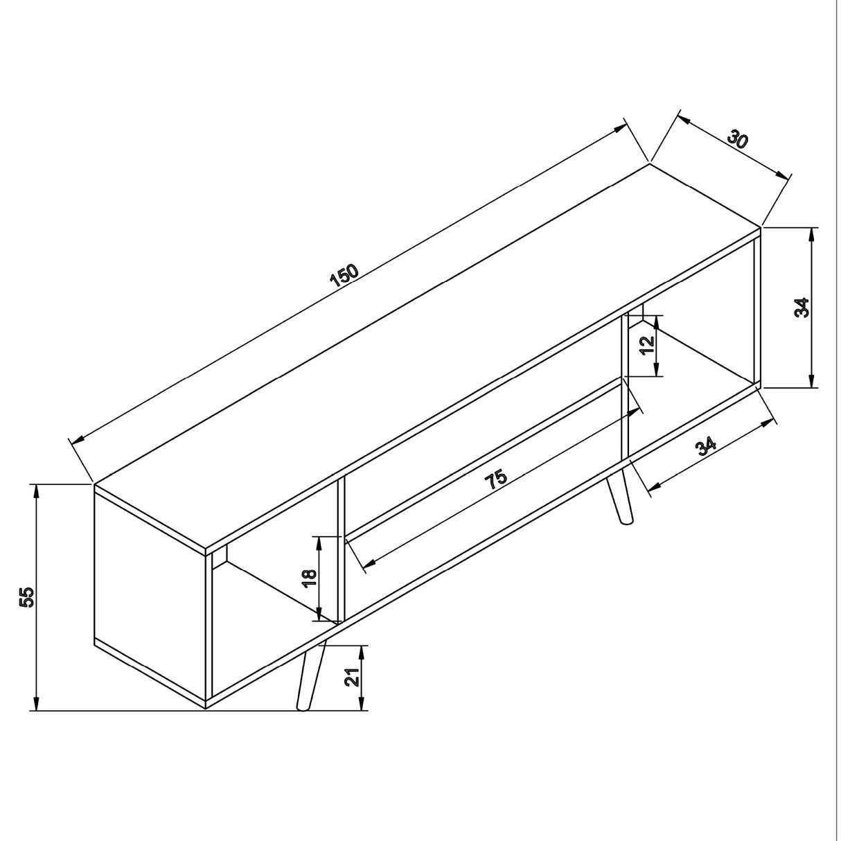 Bimossa C12 Rima 150 cm Tv Stand