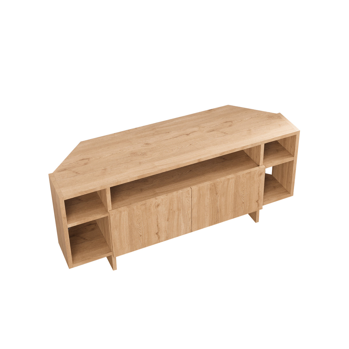 Bimossa B16 Era Corner TV Unit with Storage for up to 50 Inch TV - Modern TV Stand Cabinet with 5 Shelves, Space Saving Corner Media Console for Living Room Entertainment Centre, 6 Colour Options