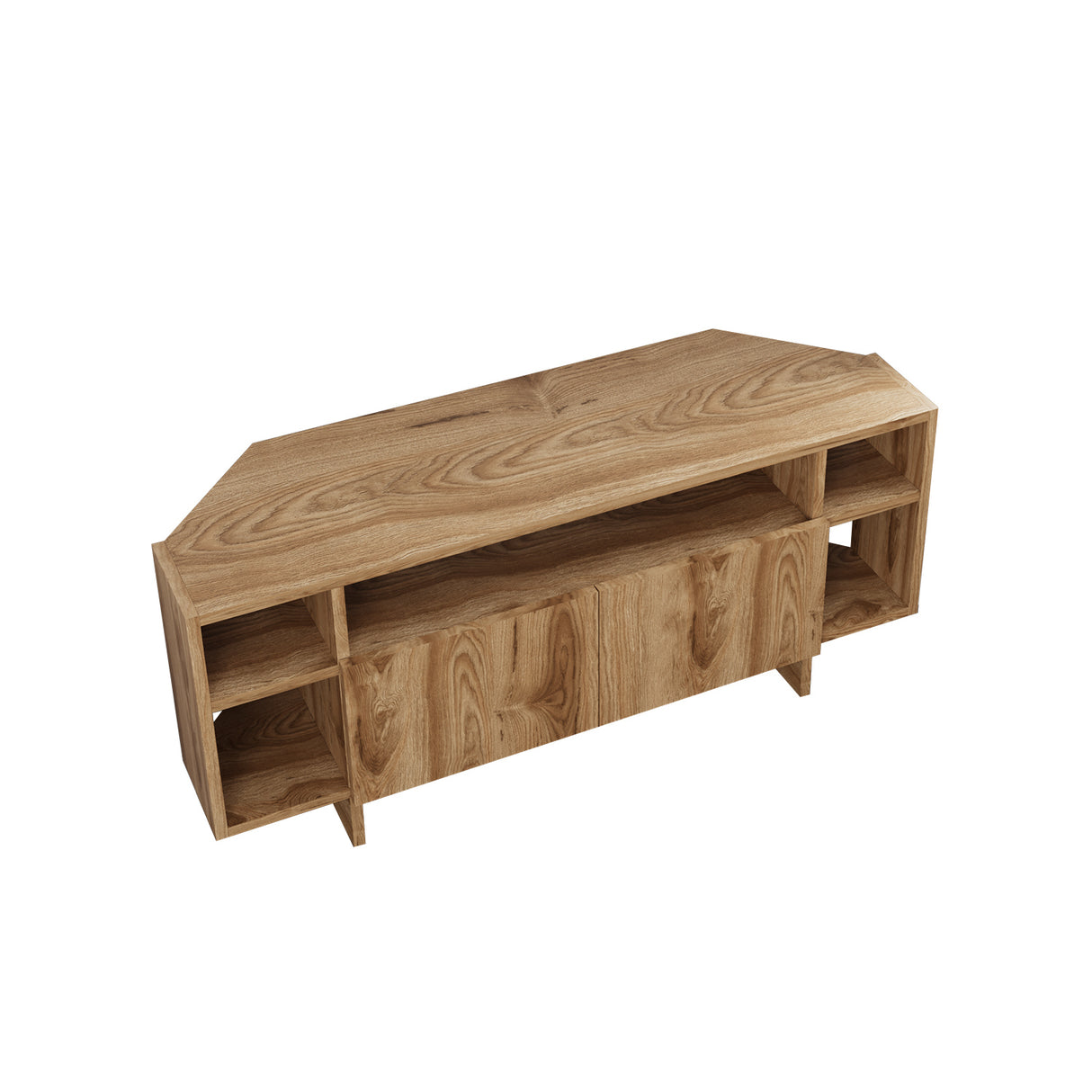 Bimossa B16 Era Corner TV Unit with Storage for up to 50 Inch TV - Modern TV Stand Cabinet with 5 Shelves, Space Saving Corner Media Console for Living Room Entertainment Centre, 6 Colour Options