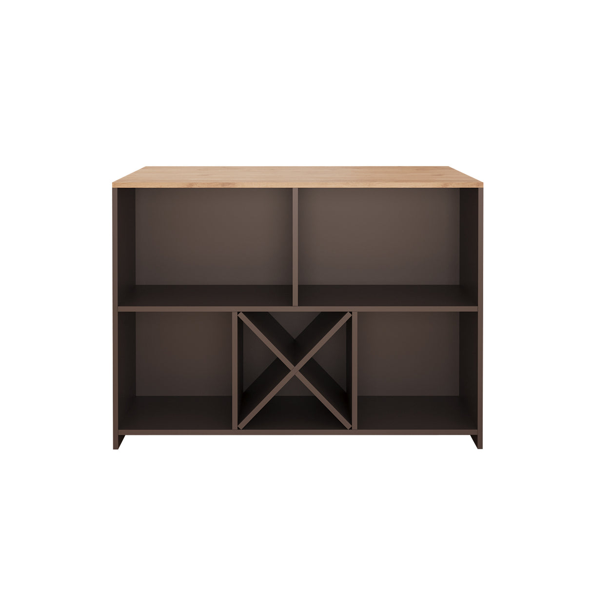 Bimossa L40 Monet Kitchen Island with Storage 127 cm - Island Table with Worktop, Wine Rack, Open Shelves & Cabinet, Modern Kitchen Prep Table/Breakfast Bar Island for Kitchen & Dining