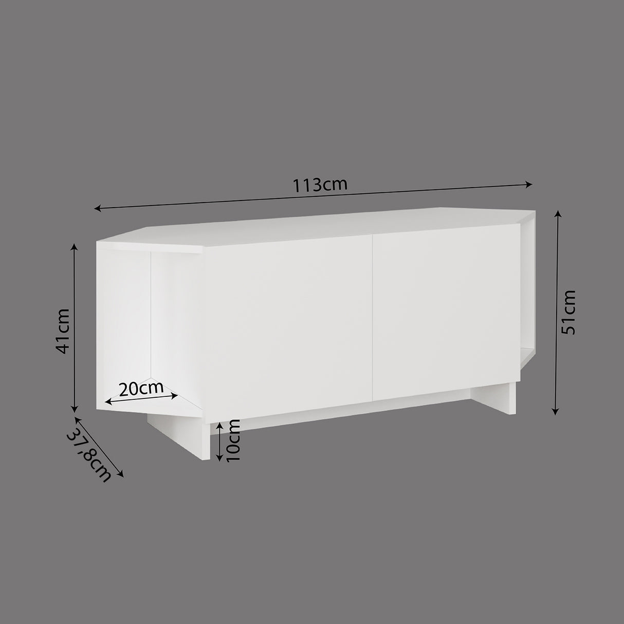 Bimossa B15 Ola Corner TV Unit for TVs up to 50 Inch, TV Stand with Storage Cabinet & Shelves, Space Saving Media Console for Living Room, Modern Corner Television Unit, 6 Colour Options