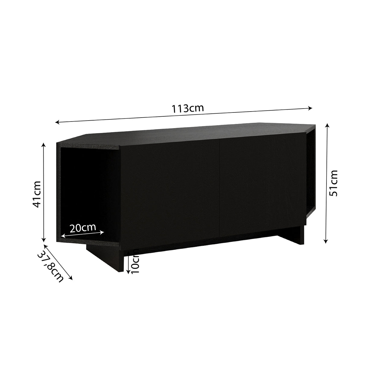 Bimossa B15 Ola Corner TV Unit for TVs up to 50 Inch, TV Stand with Storage Cabinet & Shelves, Space Saving Media Console for Living Room, Modern Corner Television Unit, 6 Colour Options
