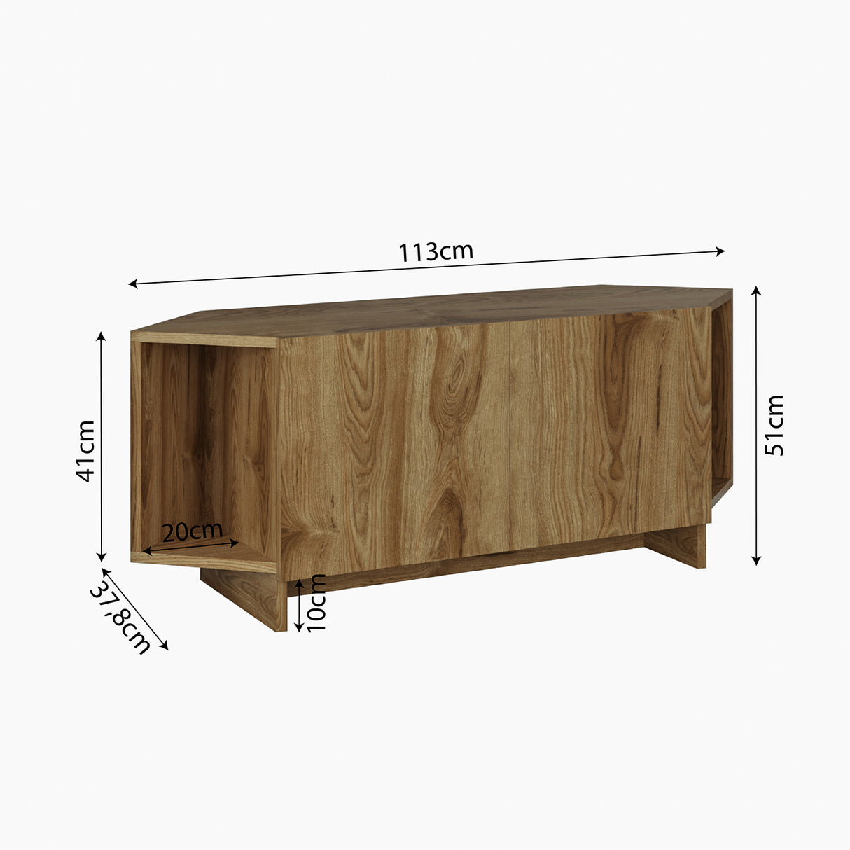 Bimossa B15 Ola Corner TV Unit for TVs up to 50 Inch, TV Stand with Storage Cabinet & Shelves, Space Saving Media Console for Living Room, Modern Corner Television Unit, 6 Colour Options
