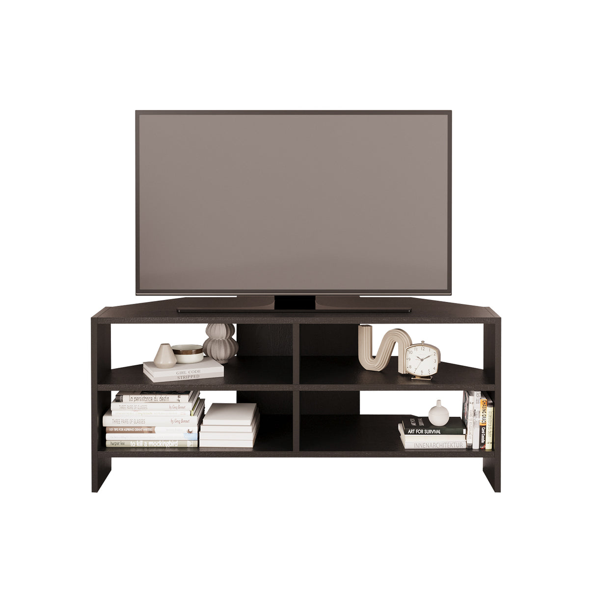 Bimossa B14 Roy Corner TV Unit for 43–48 Inch TVs, Modern Corner TV Stand Cabinet with Storage Shelves, Space Saving Media Console for Living Room, Compact Television Stand with 6 Colour Options