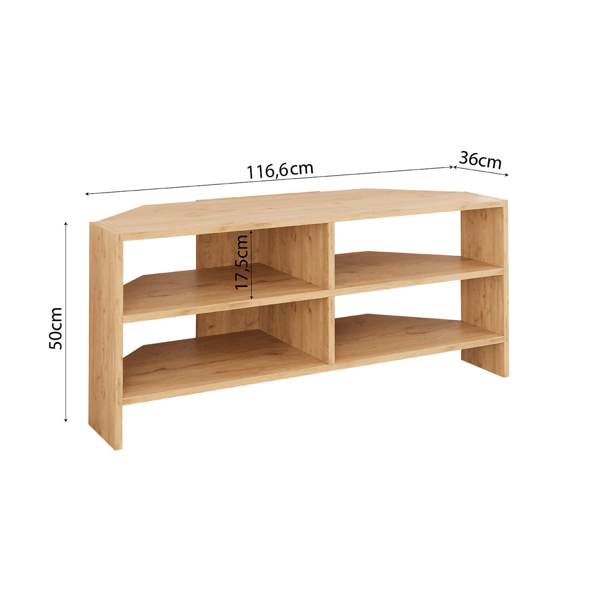 Bimossa B14 Roy Corner TV Unit for 43–48 Inch TVs, Modern Corner TV Stand Cabinet with Storage Shelves, Space Saving Media Console for Living Room, Compact Television Stand with 6 Colour Options