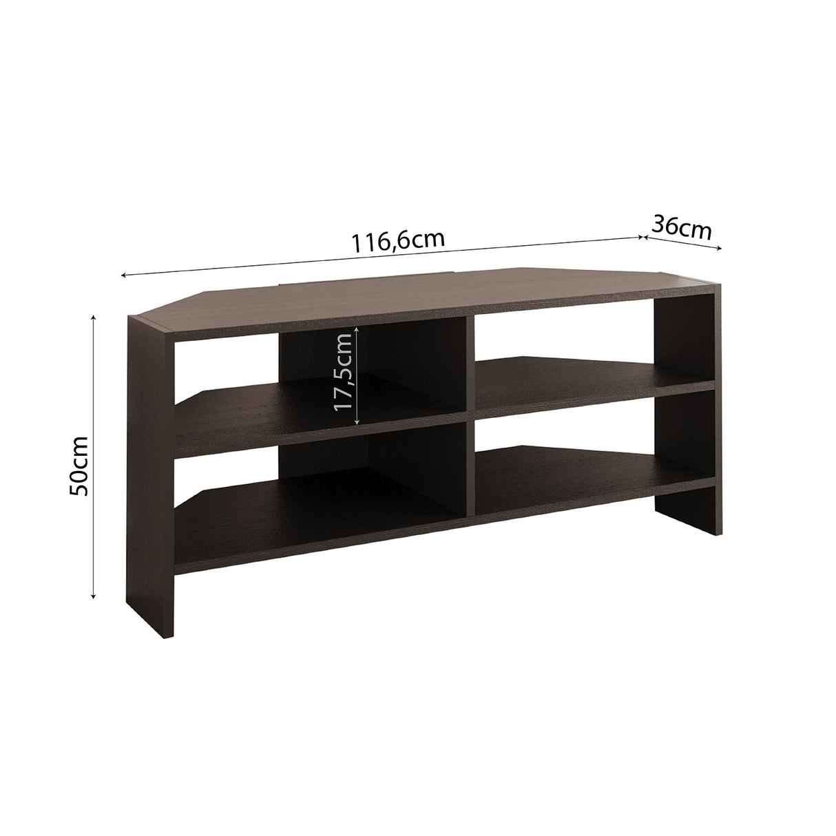 Bimossa B14 Roy Corner TV Unit for 43–48 Inch TVs, Modern Corner TV Stand Cabinet with Storage Shelves, Space Saving Media Console for Living Room, Compact Television Stand with 6 Colour Options