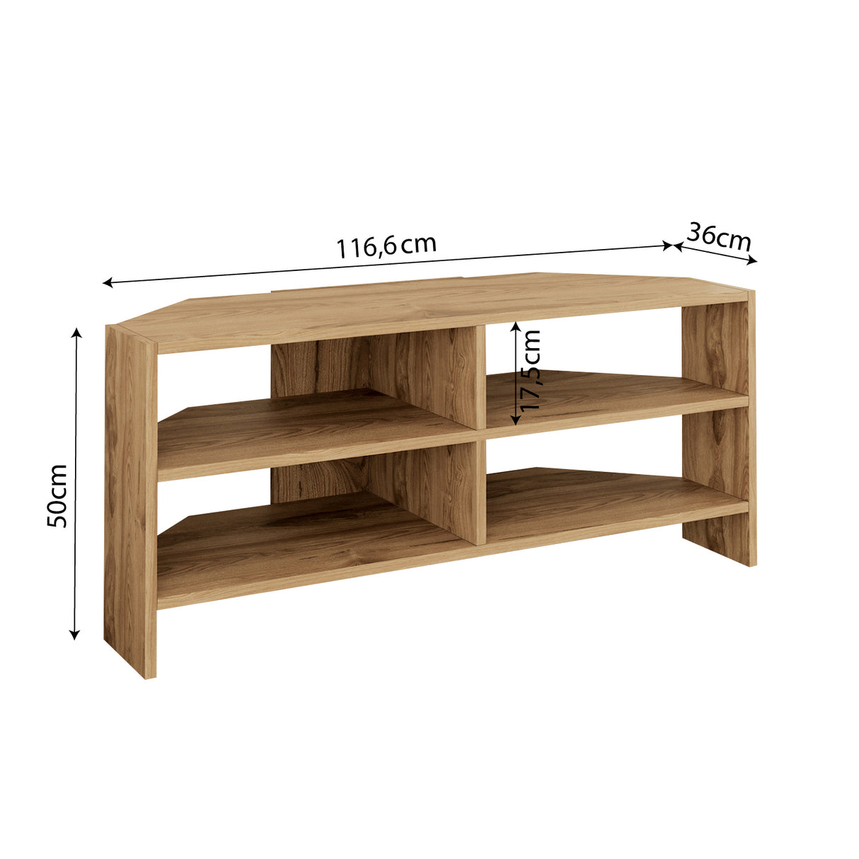 Bimossa B14 Roy Corner TV Unit for 43–48 Inch TVs, Modern Corner TV Stand Cabinet with Storage Shelves, Space Saving Media Console for Living Room, Compact Television Stand with 6 Colour Options