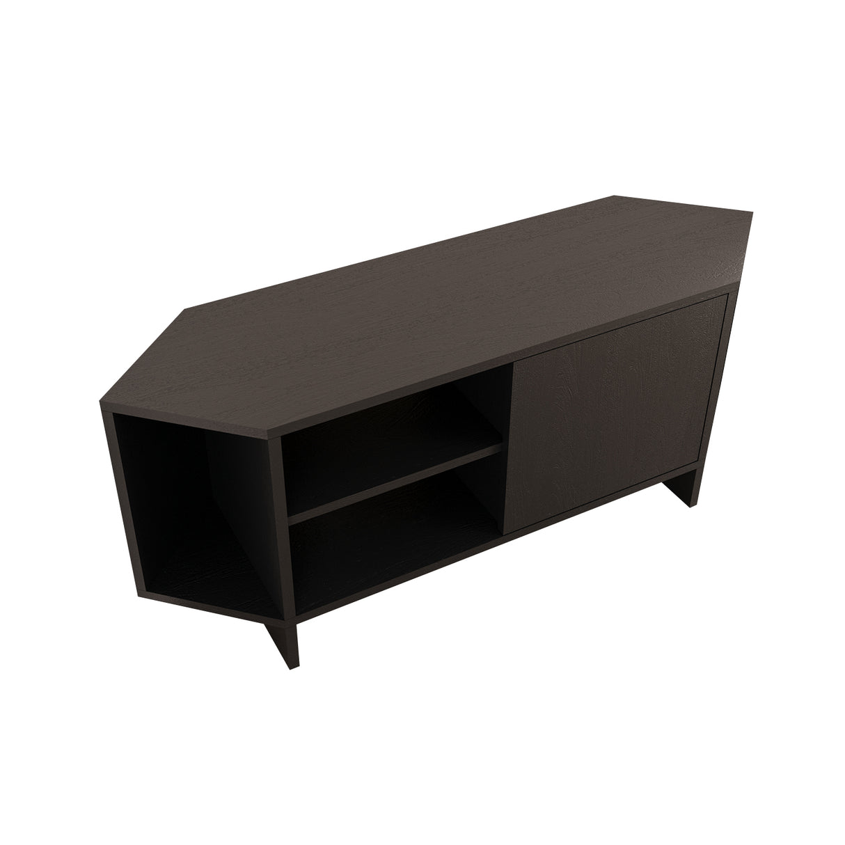 Bimossa B13 Teo Corner TV Stand – Space-Saving TV Unit for 43–48'' TVs, Compact Media Console with Open Shelves & Cabinet, Ready to Assemble, Available in 7 Colours