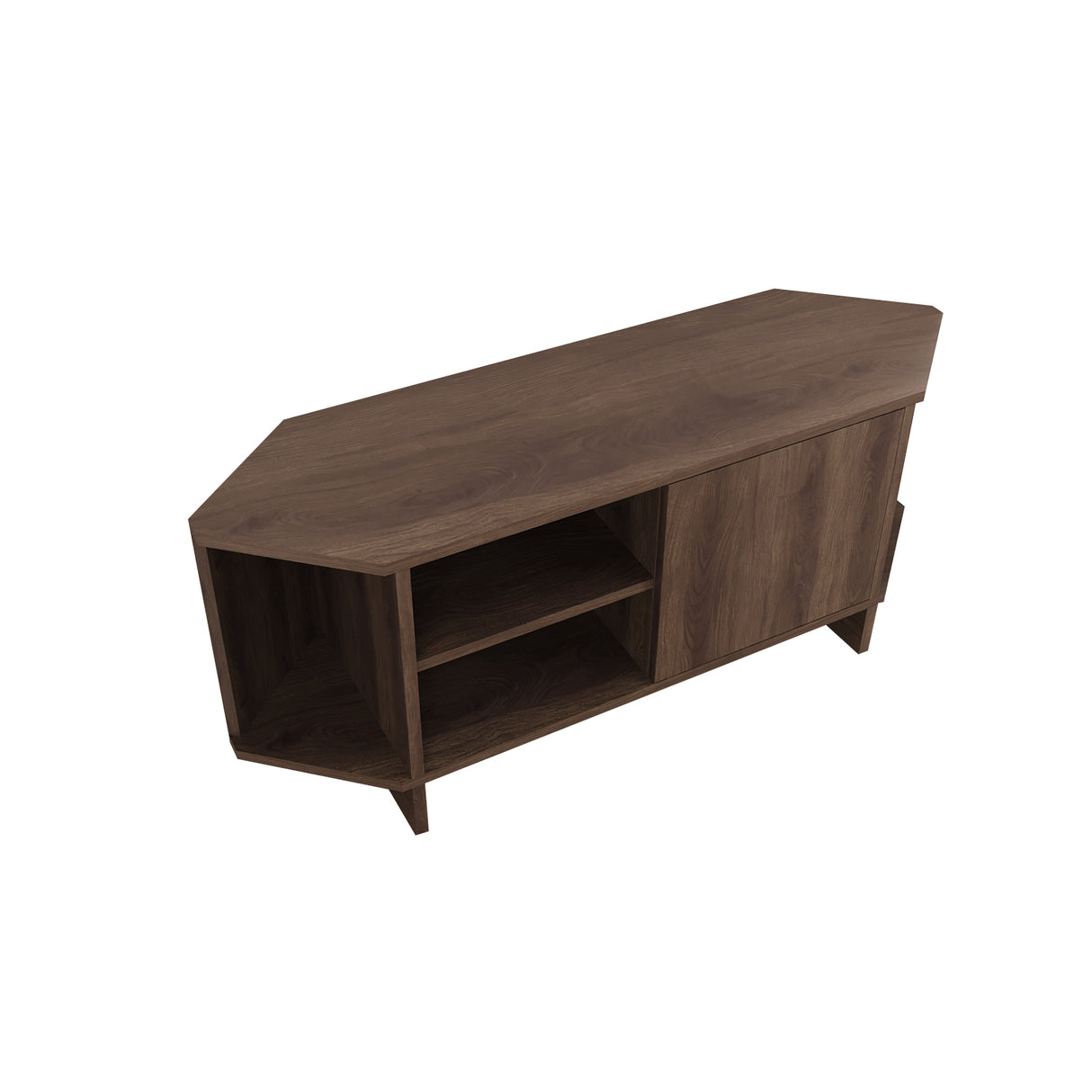 Bimossa B13 Teo Corner TV Stand – Space-Saving TV Unit for 43–48'' TVs, Compact Media Console with Open Shelves & Cabinet, Ready to Assemble, Available in 7 Colours