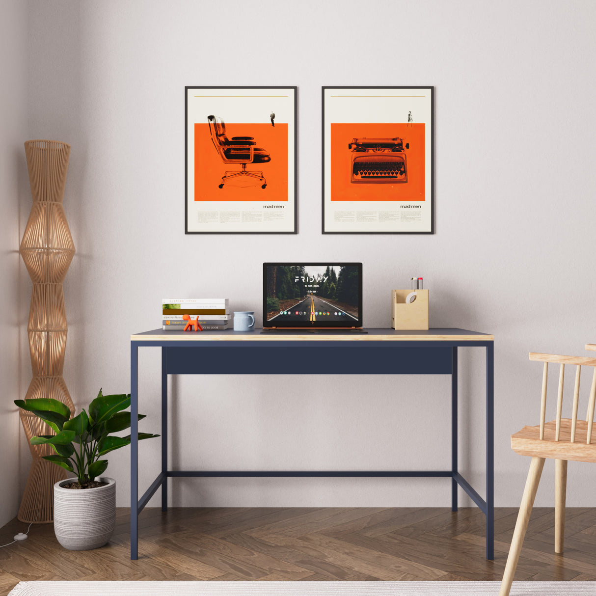 Bimossa S75 Viya Desk Blue - Light Grey - Black - Cinnamon