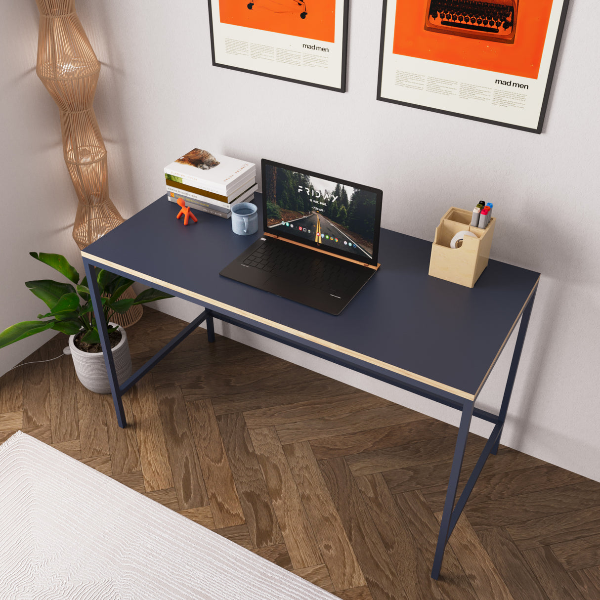Bimossa S75 Viya Desk Blue - Light Grey - Black - Cinnamon