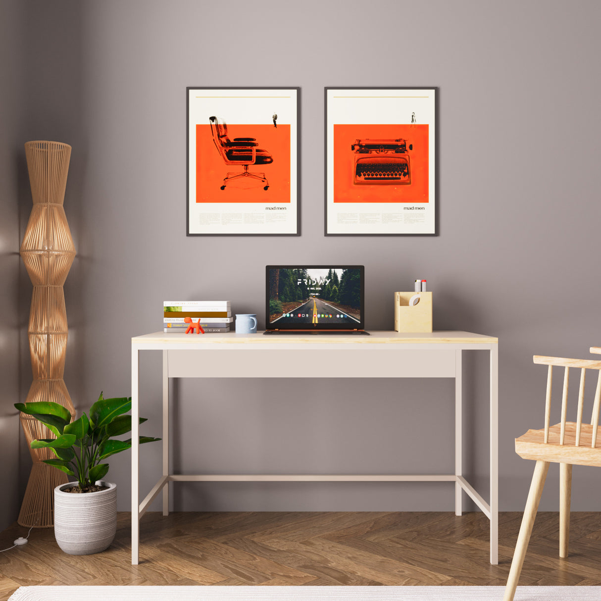 Bimossa S75 Viya Desk Blue - Light Grey - Black - Cinnamon