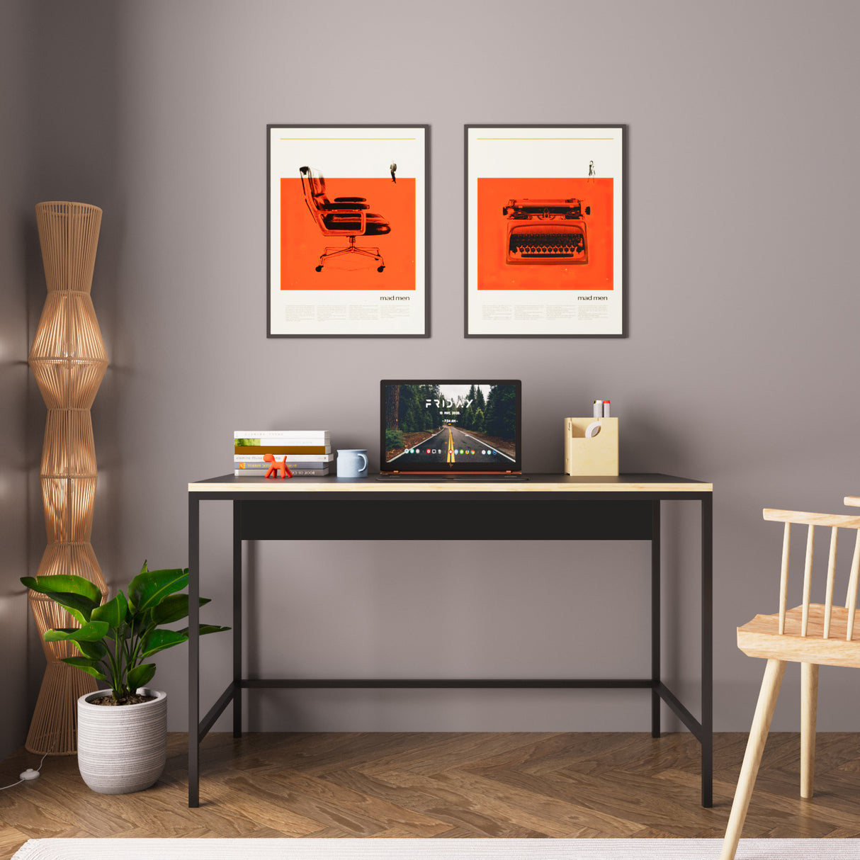 Bimossa S75 Viya Desk Blue - Light Grey - Black - Cinnamon