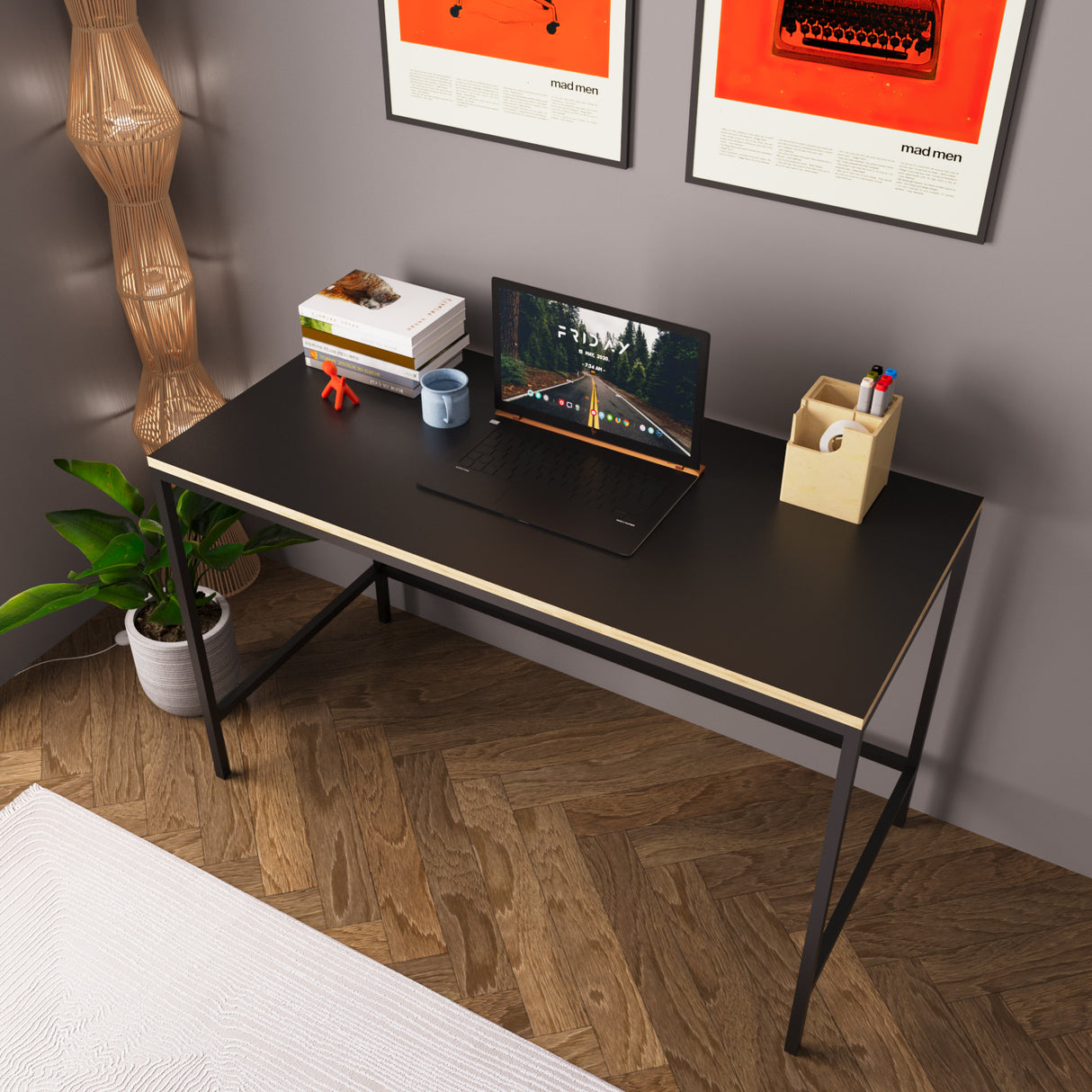 Bimossa S75 Viya Desk Blue - Light Grey - Black - Cinnamon