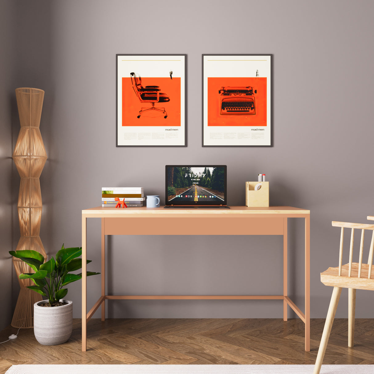 Bimossa S75 Viya Desk Blue - Light Grey - Black - Cinnamon