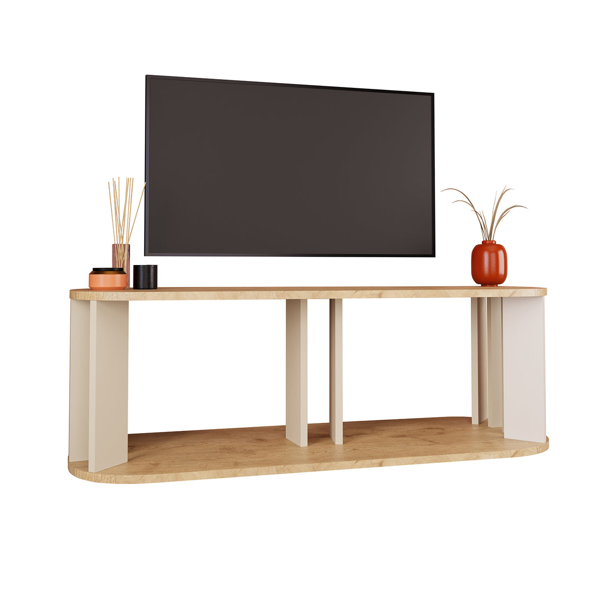 Bimossa B0110 Ursula TV Stand Light Grey - Oak