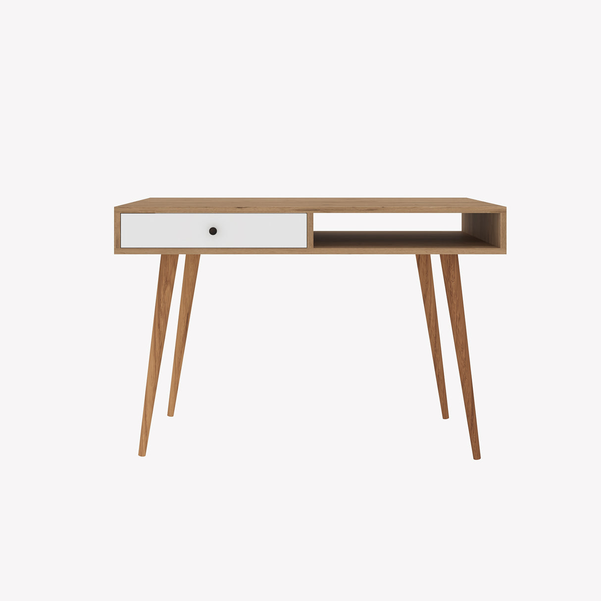 Bimossa S51 Janus Writing Desk White & Oak - White