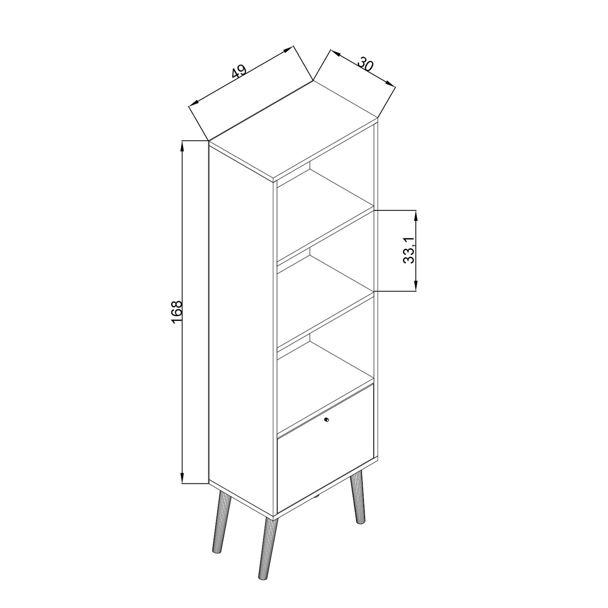 Bimossa W50 Janus Bookcase White & Oak - White