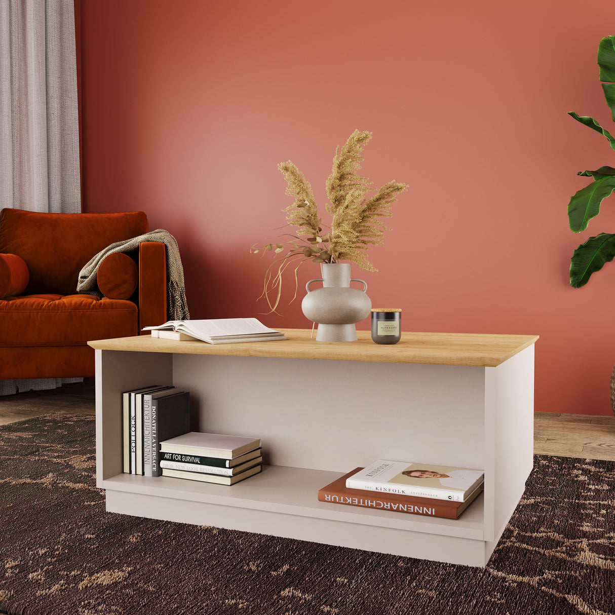 Bimossa O0020 Mono Coffee Table Oak - Light Grey