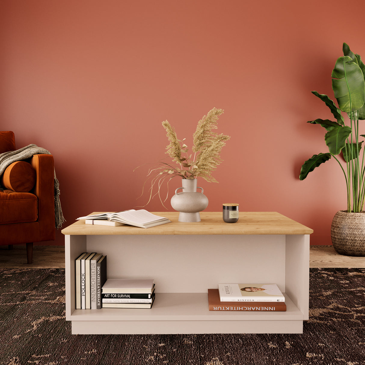 Bimossa O0020 Mono Coffee Table Oak - Light Grey
