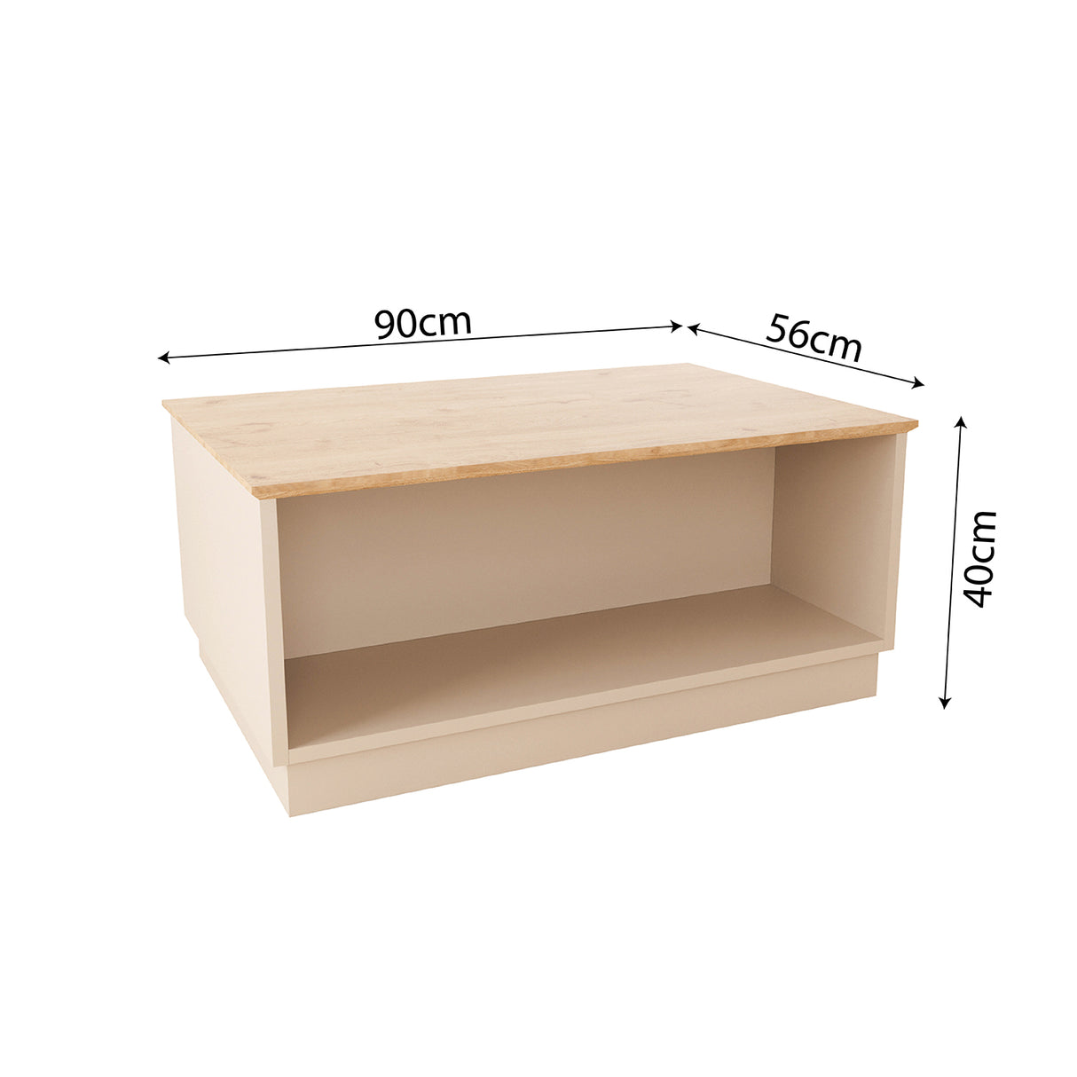 Bimossa O0020 Mono Coffee Table Oak - Light Grey