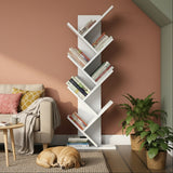 Bimossa W40 Hitit Tree Bookcase 128.5 cm - Modern Wooden Bookshelf/Tall Freestanding Book Shelf with Multi-Compartment Storage, Decorative Tree Bookshelf for Living Room, Office or Bedroom