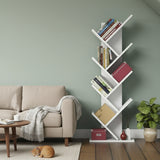 Bimossa W40 Hitit Tree Bookcase 128.5 cm - Modern Wooden Bookshelf/Tall Freestanding Book Shelf with Multi-Compartment Storage, Decorative Tree Bookshelf for Living Room, Office or Bedroom