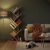 Bimossa W40 Hitit Tree Bookcase 128.5 cm - Modern Wooden Bookshelf/Tall Freestanding Book Shelf with Multi-Compartment Storage, Decorative Tree Bookshelf for Living Room, Office or Bedroom