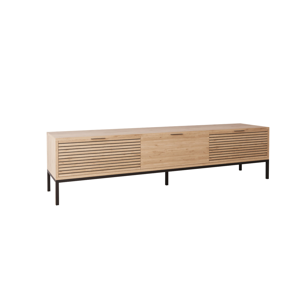 Bimossa E0060 Alya Oak Effect 180 cm TV Stand Modern Wooden TV Unit with 3 Door Storage, Long TV Stand Cabinet for Living Room TVs up to 65"