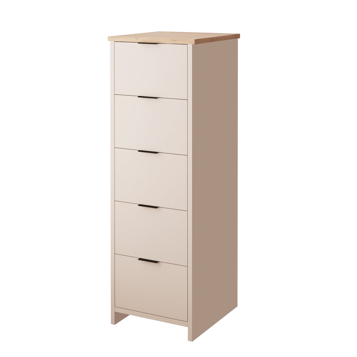 Bimossa N10 Laura Tall Hallway Cabinet with 5 Drawers - Wooden Hallway Storage Cabinet/Entryway Storage Unit, Slim Freestanding Storage Cabinet, Living Room or Bedroom