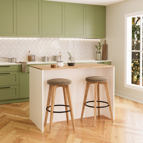 Bimossa L40 Monet Kitchen Island with Storage 127 cm - Island Table with Worktop, Wine Rack, Open Shelves & Cabinet, Modern Kitchen Prep Table/Breakfast Bar Island for Kitchen & Dining