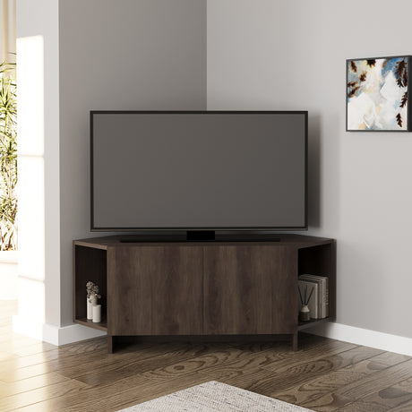 Bimossa B15 Ola Corner TV Unit for TVs up to 50 Inch, TV Stand with Storage Cabinet & Shelves, Space Saving Media Console for Living Room, Modern Corner Television Unit, 6 Colour Options