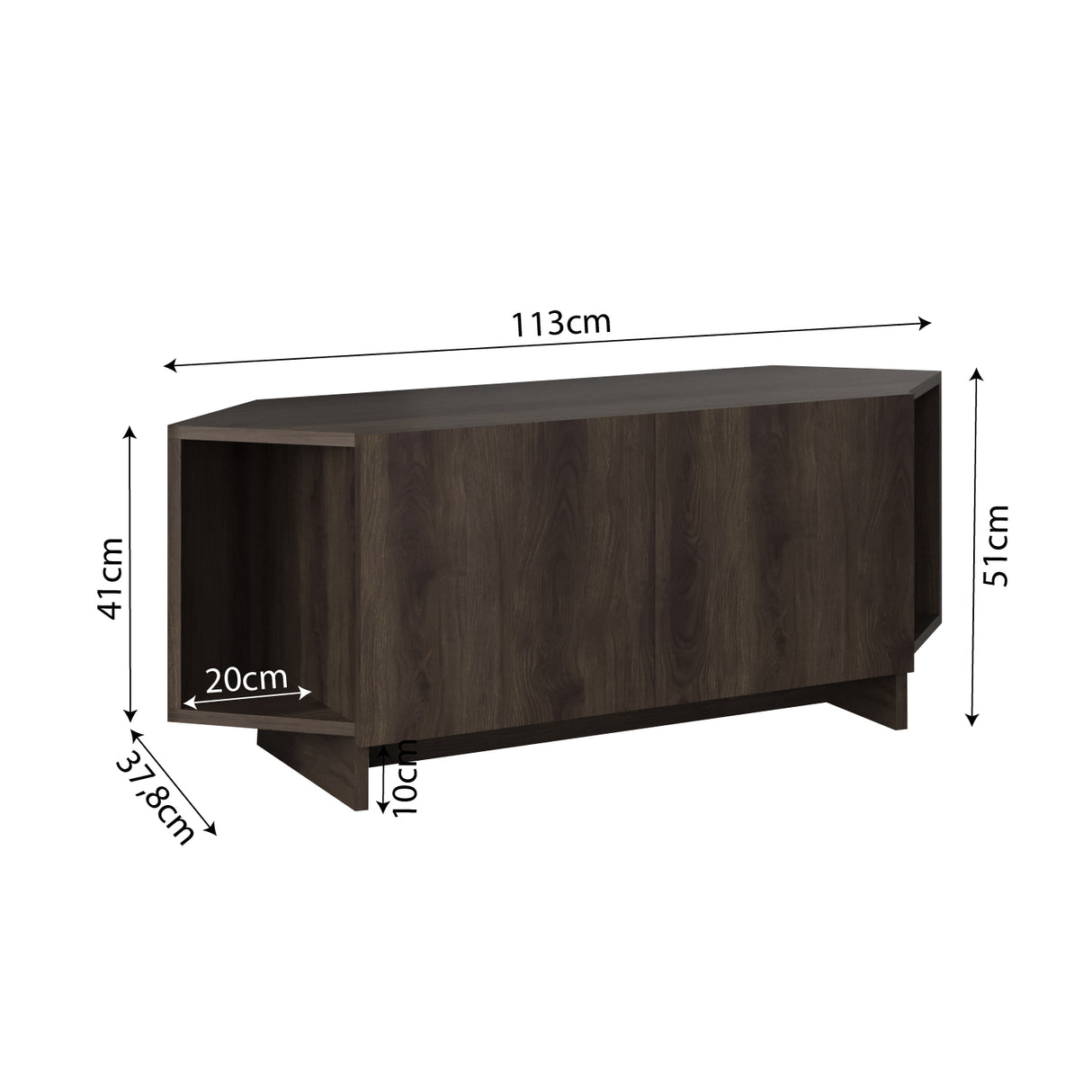 Bimossa B15 Ola Corner TV Unit for TVs up to 50 Inch, TV Stand with Storage Cabinet & Shelves, Space Saving Media Console for Living Room, Modern Corner Television Unit, 6 Colour Options