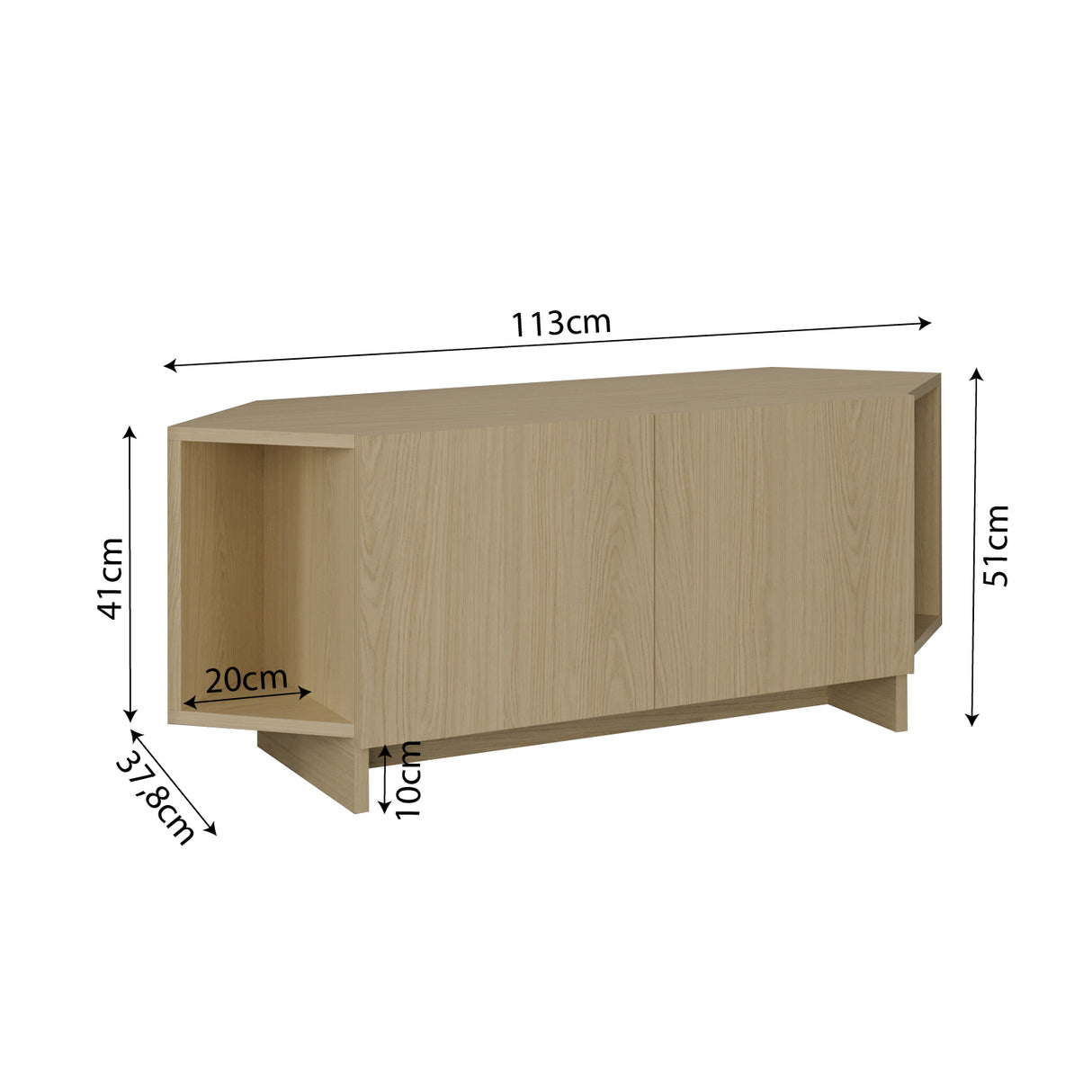 Bimossa B15 Ola Corner TV Unit for TVs up to 50 Inch, TV Stand with Storage Cabinet & Shelves, Space Saving Media Console for Living Room, Modern Corner Television Unit, 6 Colour Options