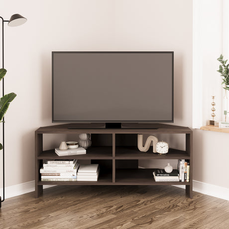 Bimossa B14 Roy Corner TV Unit for 43–48 Inch TVs, Modern Corner TV Stand Cabinet with Storage Shelves, Space Saving Media Console for Living Room, Compact Television Stand with 6 Colour Options