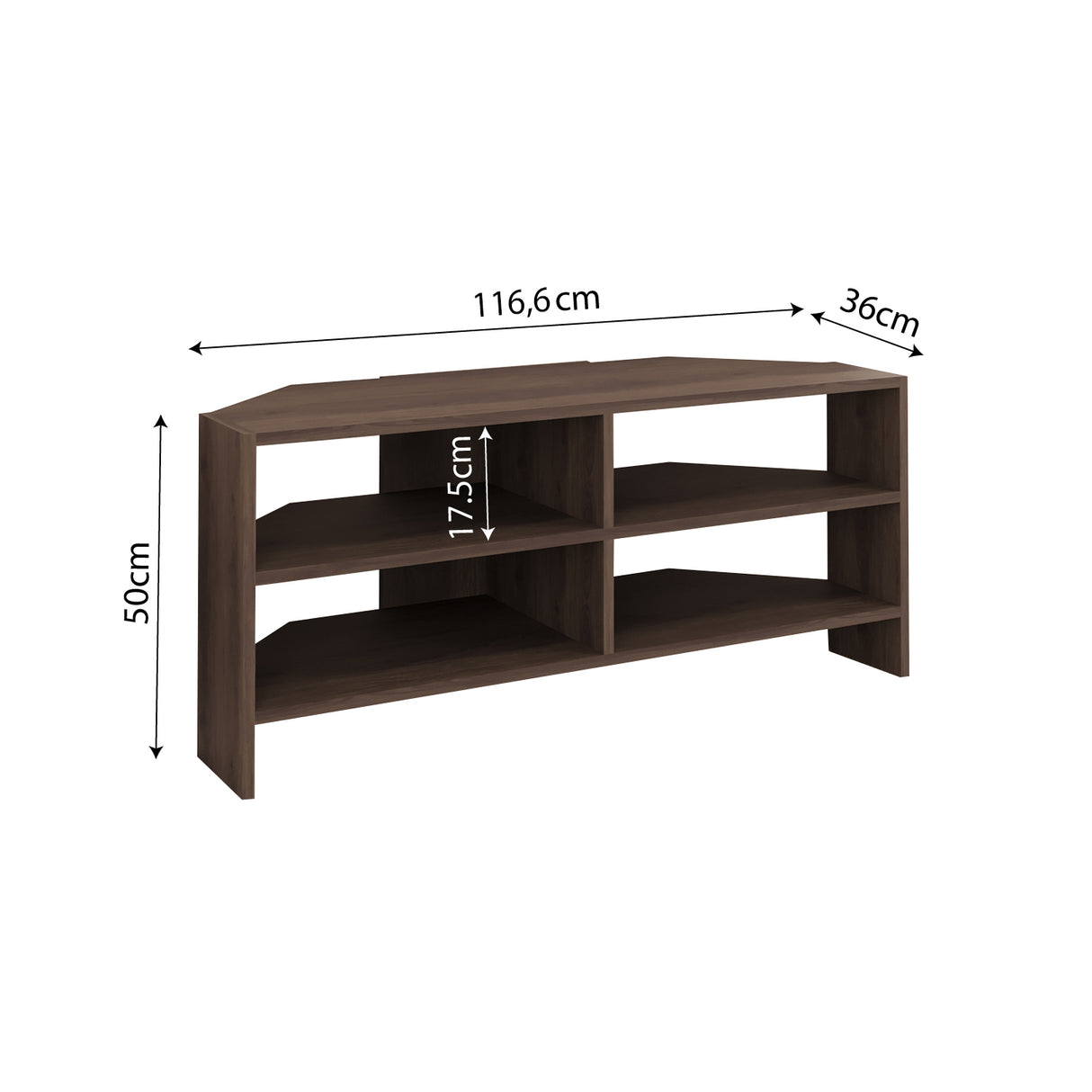 Bimossa B14 Roy Corner TV Unit for 43–48 Inch TVs, Modern Corner TV Stand Cabinet with Storage Shelves, Space Saving Media Console for Living Room, Compact Television Stand with 6 Colour Options