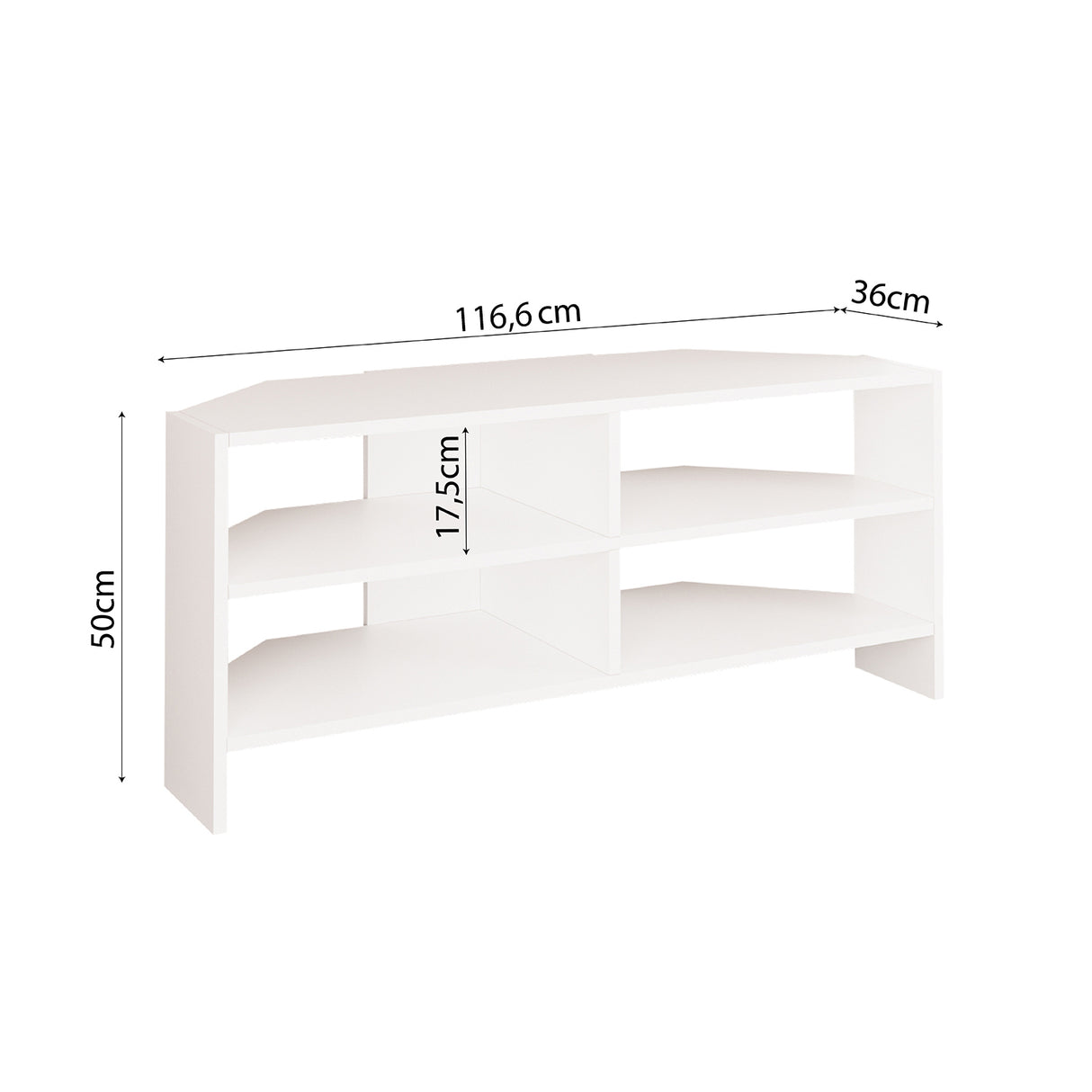 Bimossa B14 Roy Corner TV Unit for 43–48 Inch TVs, Modern Corner TV Stand Cabinet with Storage Shelves, Space Saving Media Console for Living Room, Compact Television Stand with 6 Colour Options