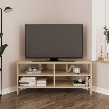 Bimossa B14 Roy Corner TV Unit for 43–48 Inch TVs, Modern Corner TV Stand Cabinet with Storage Shelves, Space Saving Media Console for Living Room, Compact Television Stand with 6 Colour Options