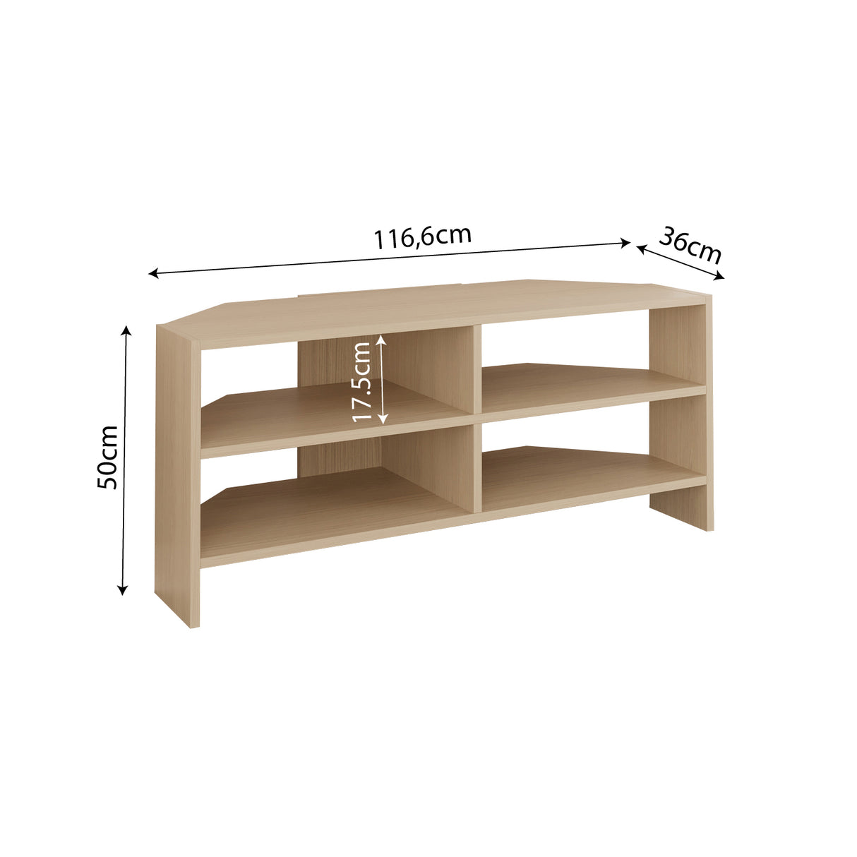 Bimossa B14 Roy Corner TV Unit for 43–48 Inch TVs, Modern Corner TV Stand Cabinet with Storage Shelves, Space Saving Media Console for Living Room, Compact Television Stand with 6 Colour Options