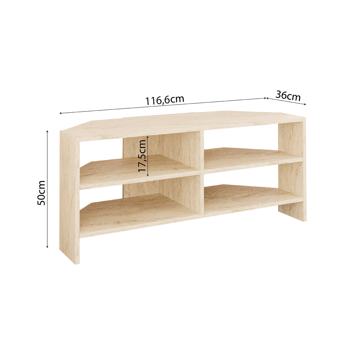 Bimossa B14 Roy Corner TV Unit for 43–48 Inch TVs, Modern Corner TV Stand Cabinet with Storage Shelves, Space Saving Media Console for Living Room, Compact Television Stand with 6 Colour Options