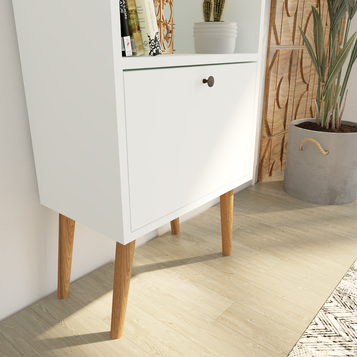 Bimossa W50 Janus Bookcase White & Oak - White