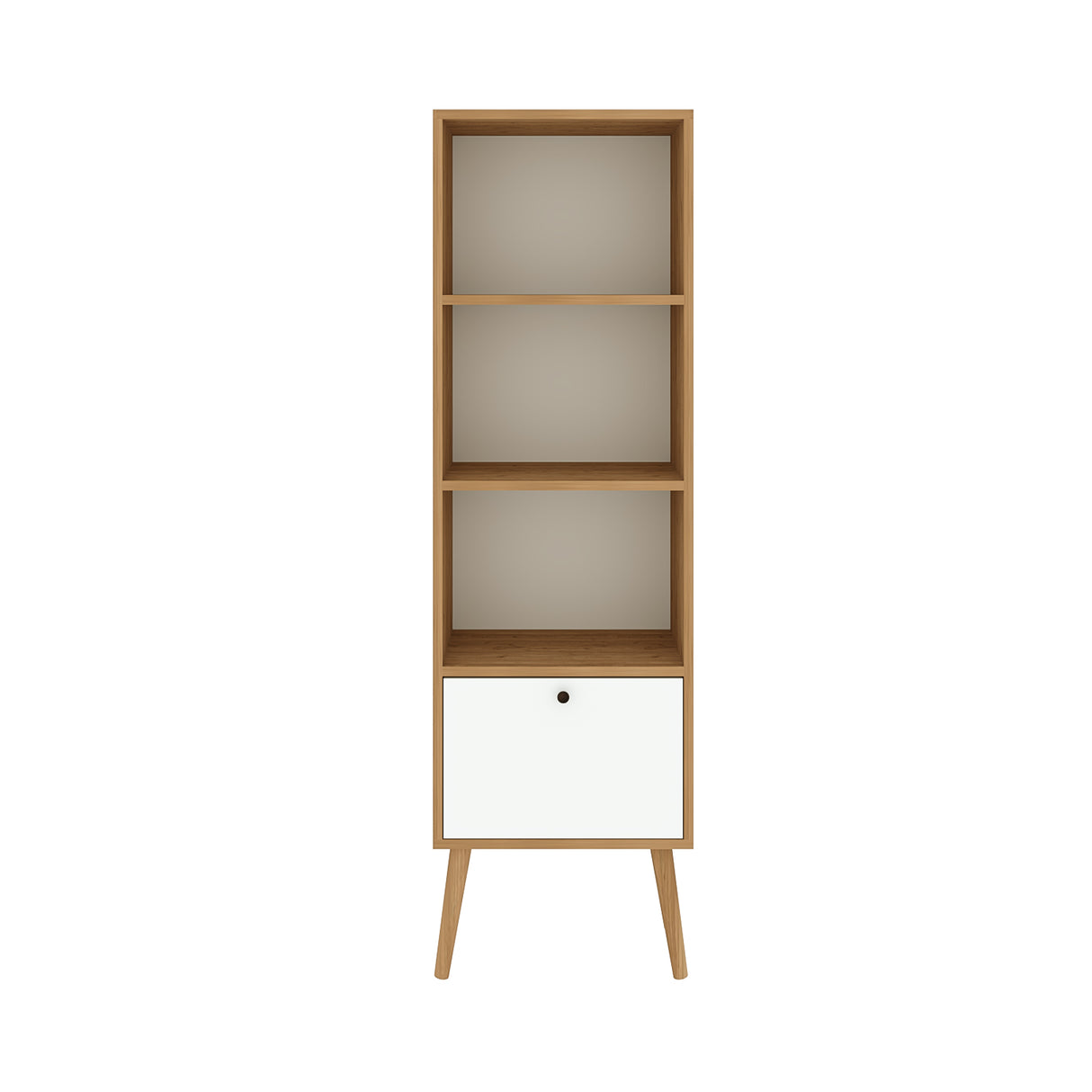 Bimossa W50 Janus Bookcase White & Oak - White
