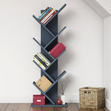 Bimossa W40 Hitit Tree Bookcase 128.5 cm - Modern Wooden Bookshelf/Tall Freestanding Book Shelf with Multi-Compartment Storage, Decorative Tree Bookshelf for Living Room, Office or Bedroom