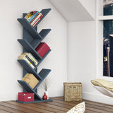 Bimossa W40 Hitit Tree Bookcase 128.5 cm - Modern Wooden Bookshelf/Tall Freestanding Book Shelf with Multi-Compartment Storage, Decorative Tree Bookshelf for Living Room, Office or Bedroom