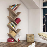 Bimossa W40 Hitit Tree Bookcase 128.5 cm - Modern Wooden Bookshelf/Tall Freestanding Book Shelf with Multi-Compartment Storage, Decorative Tree Bookshelf for Living Room, Office or Bedroom